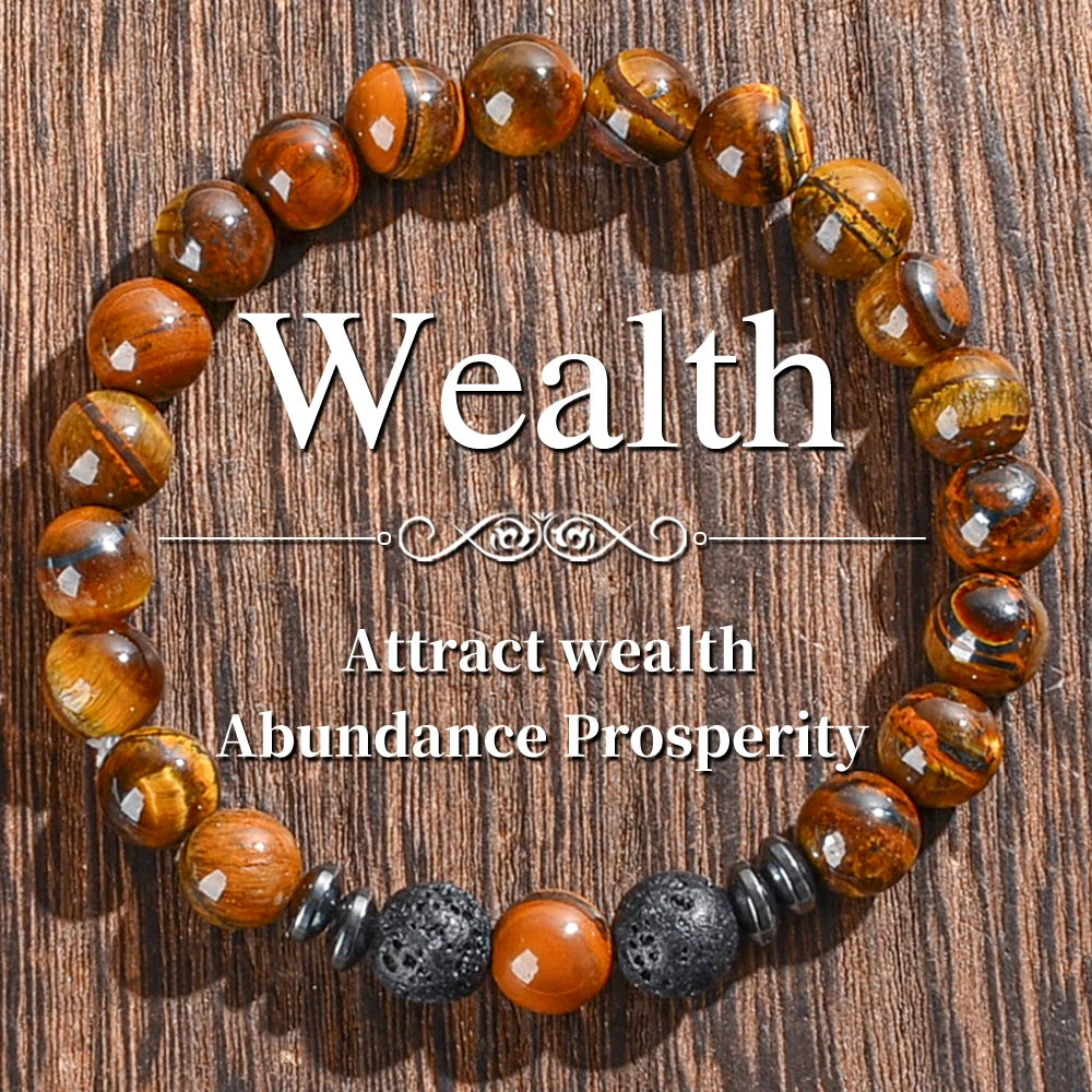 Natural Tiger Eye Amethyst Bracelet Protection For Women