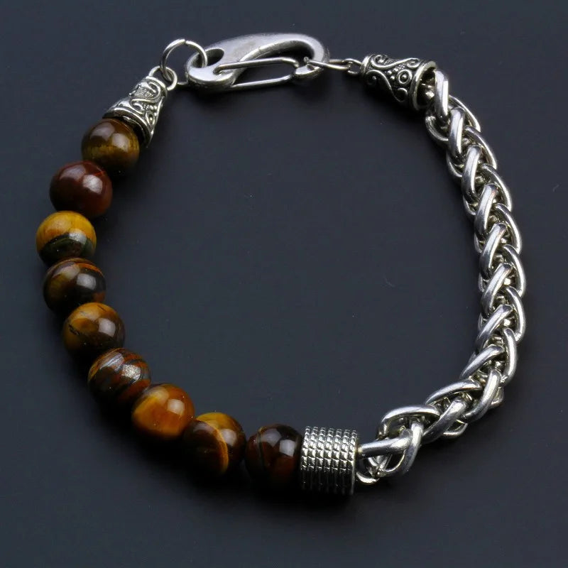 Tinkers Tinkers Stainless Steel Chain Bracelet Tiger Eye Elite - Uncategorized