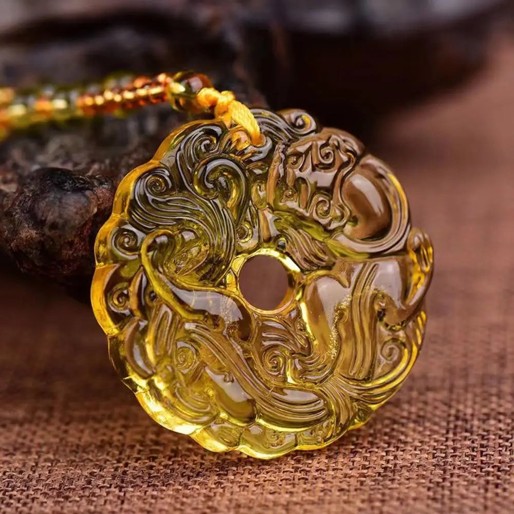 Tinkers Green Jade Hand Carved Dragon Pendant Necklace Amulet Gift - Apparel & Accessories > Jewelry > Necklaces