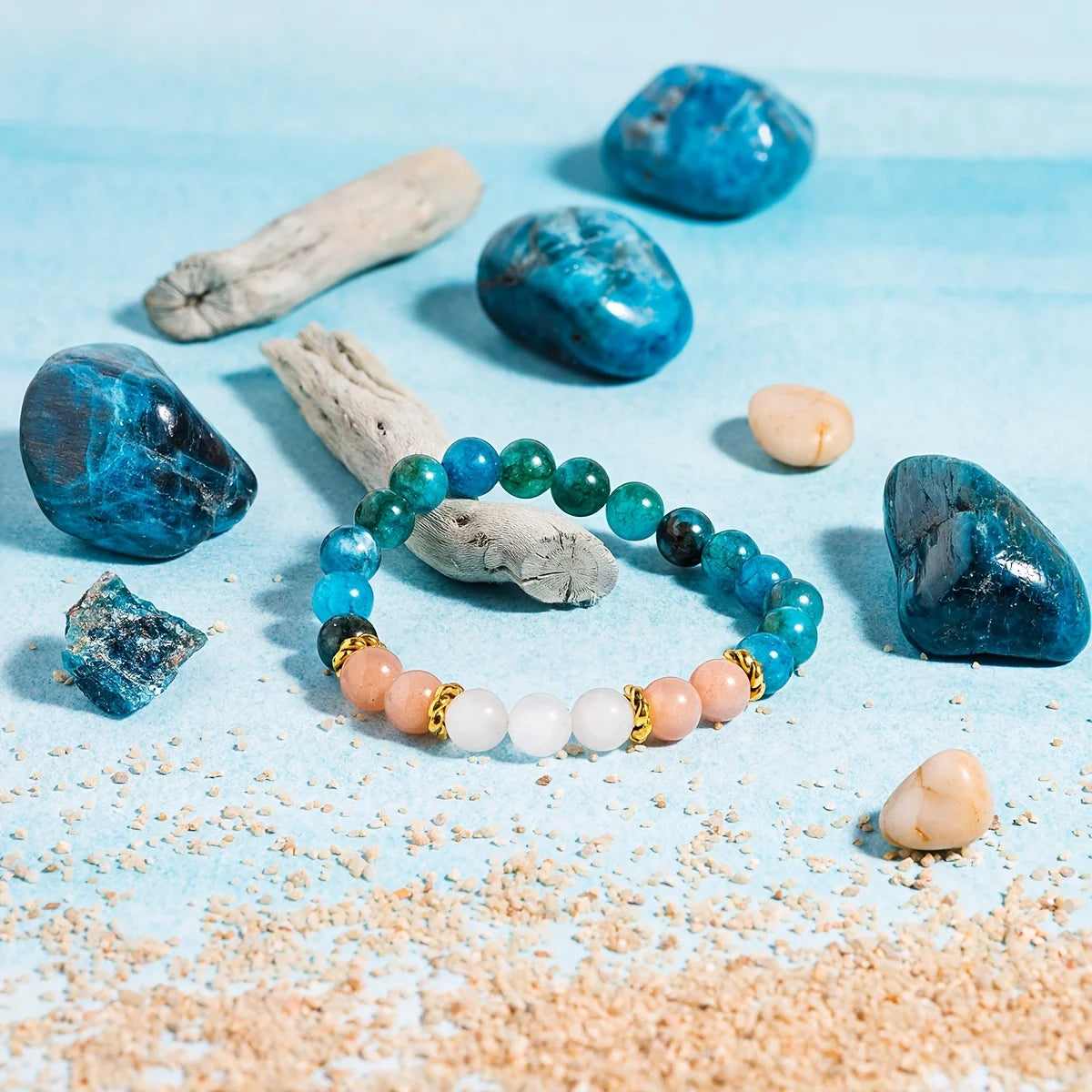 Blue Apatite Sunstone Bracelet By Tinkers - Balance
