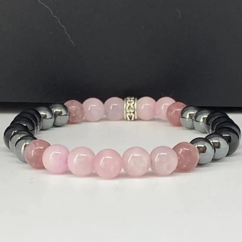 Tinkers Black Tourmaline Hematite Rose Quartz Lepidolite Bracelet - Apparel & Accessories > Jewelry > Bracelets