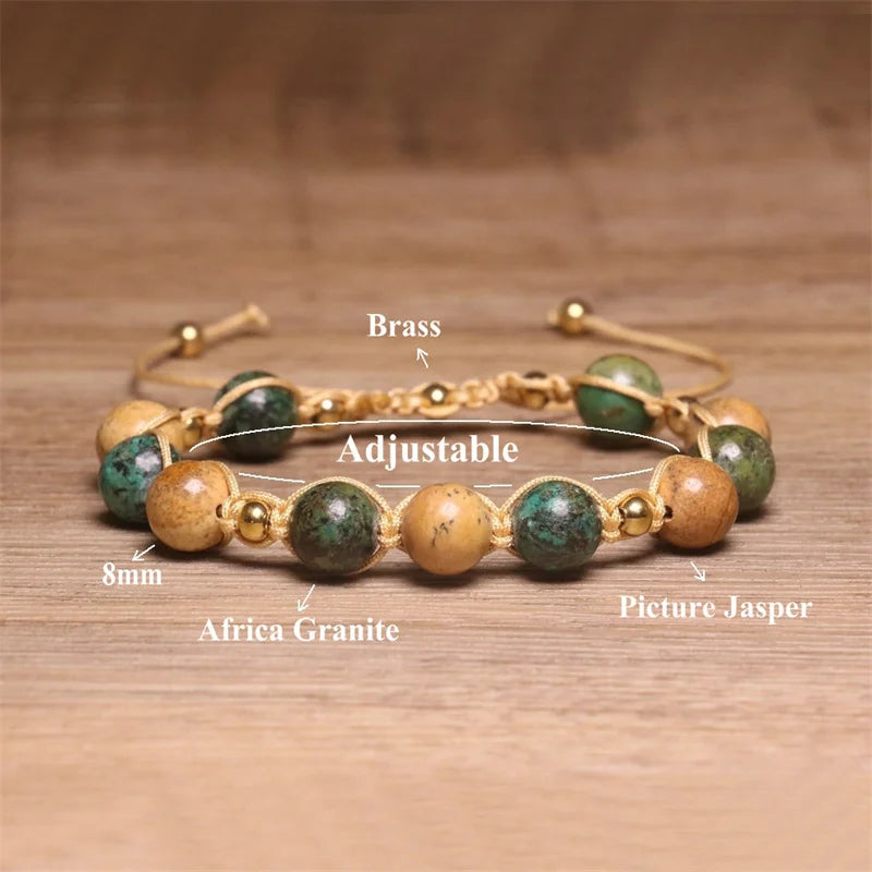 Tinkers Bohemian Picture Jasper Beaded Bracelet Exclusive Turquoise -