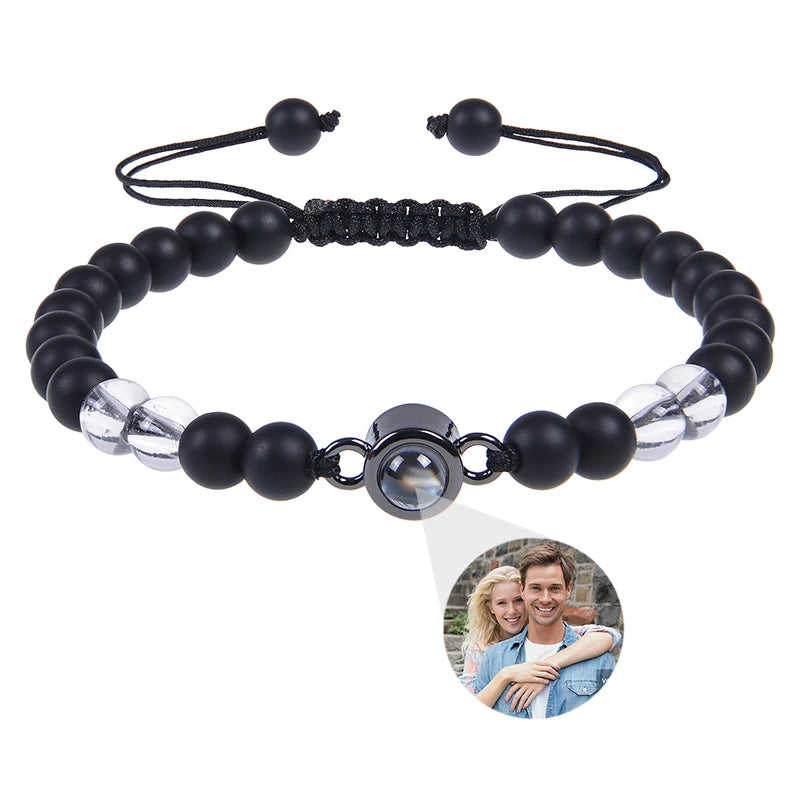 Schwarzes mattes Tigerauge-Fotoarmband von Tinkers Energy