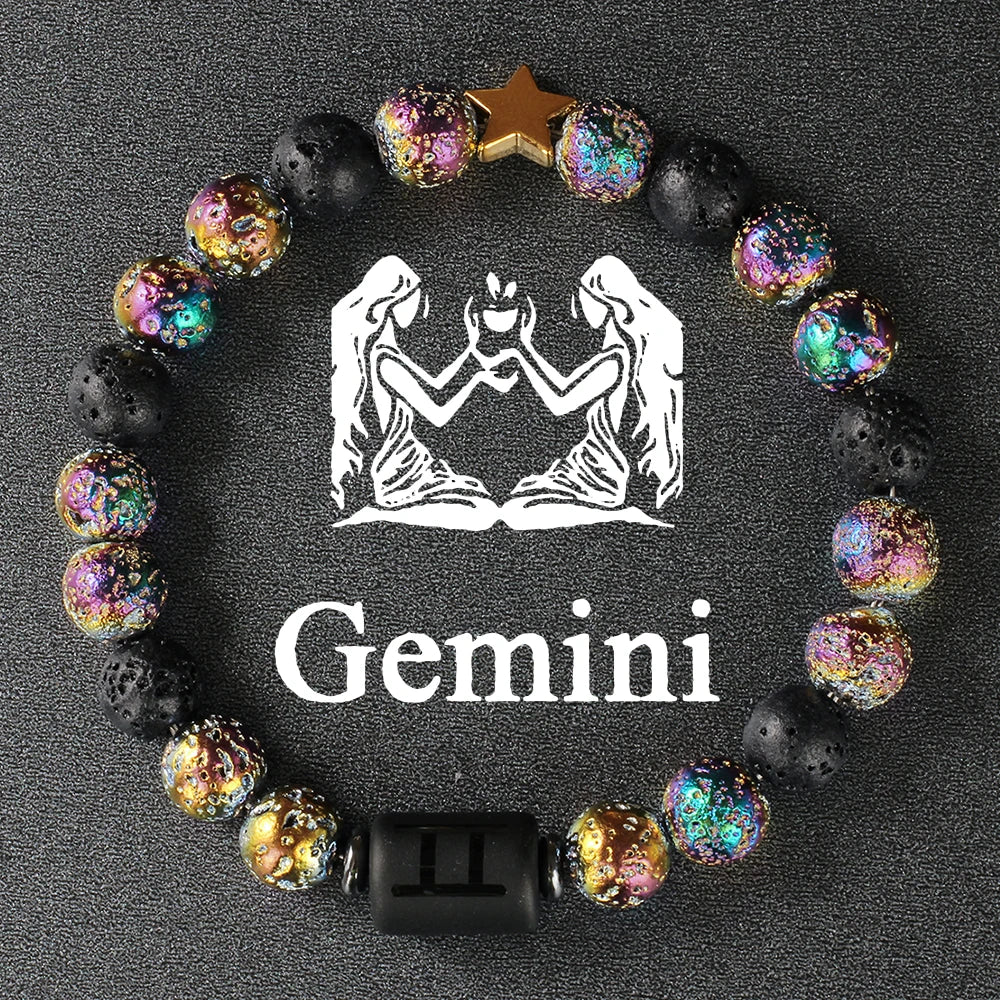 Natural Stone Zodiac Protection Bracelet For Men and Women