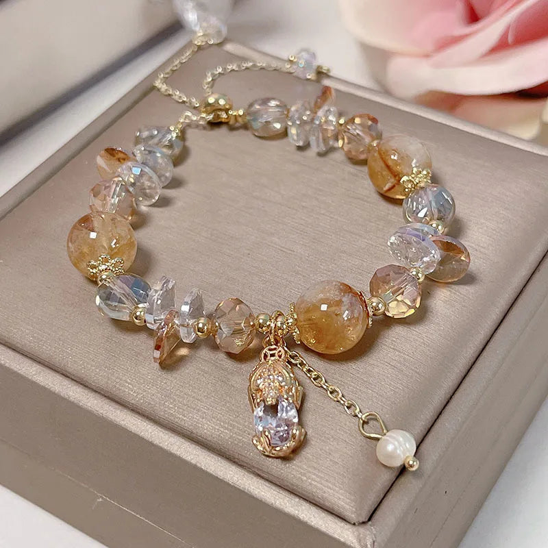 Handcrafted Citrine Crystal Bracelet for Abundance and Gifts by Tinkers