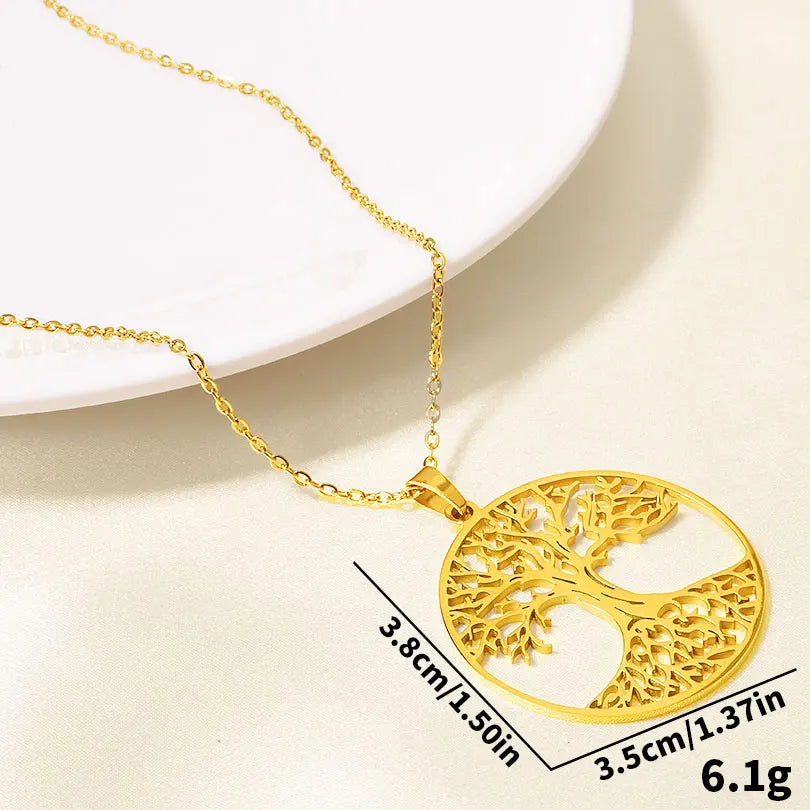 Tinkers Tree Of Life Stainless Steel Necklace For Men Women Gift -