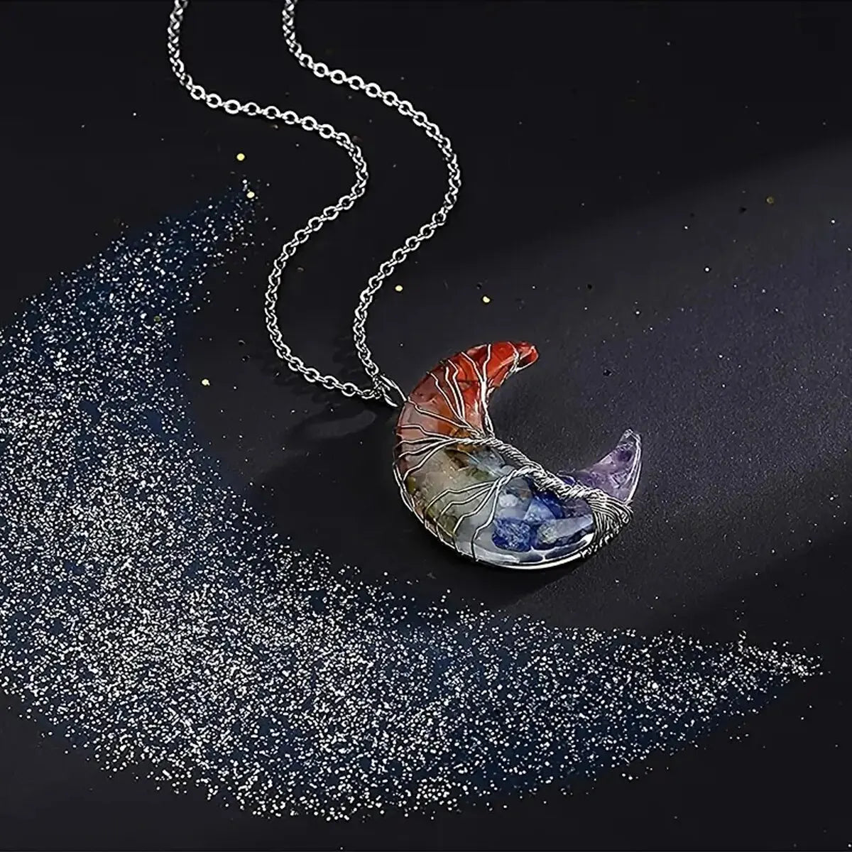 Handcrafted 7 Chakra Healing Natural Stone Necklace by Tinkers for Women