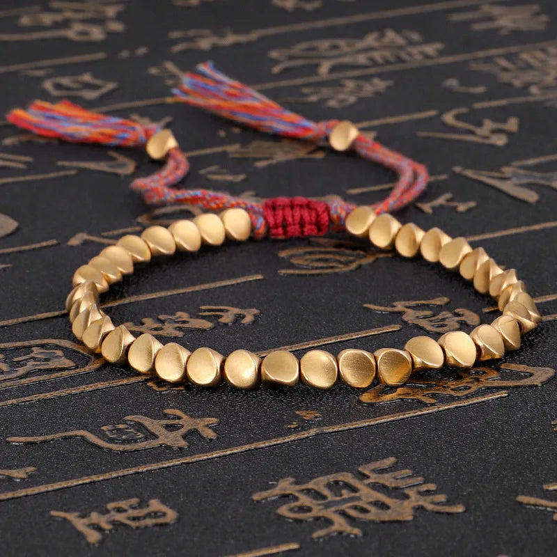 Tinkers FREE TODAY Handmade Tibetan Copper Bead Bracelet Buddhist Rope Amulet - Apparel & Accessories > Jewelry > Bracelets