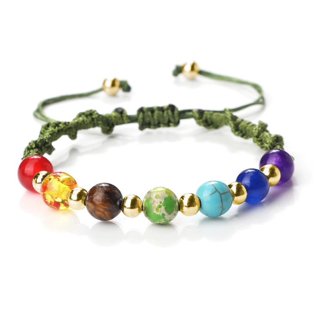 7 Chakra Gemstone Bracelet For Balance Unisex By Tinkers