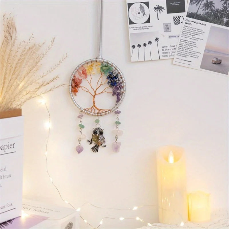 Tree of Life Crystal Car Dreamcatcher by Tinkers Energy