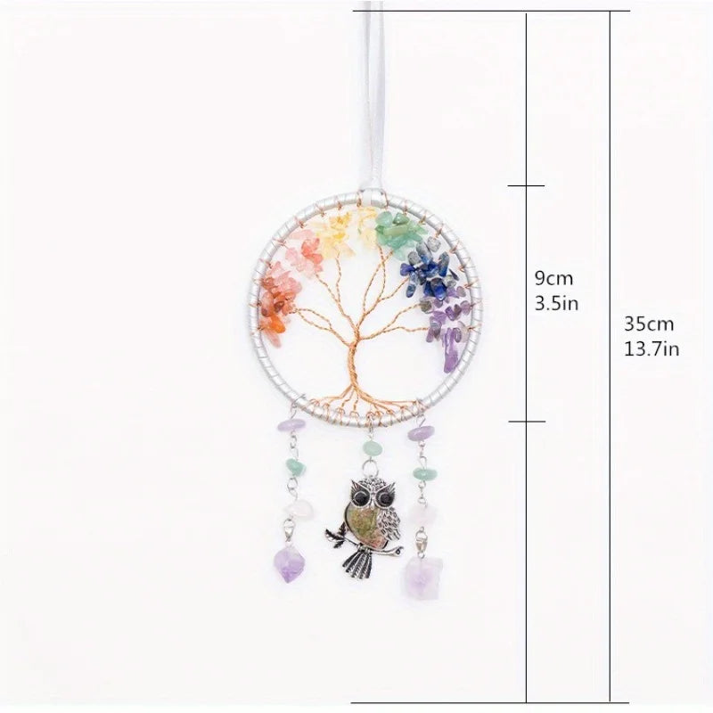 Tree of Life Crystal Car Dreamcatcher by Tinkers Energy