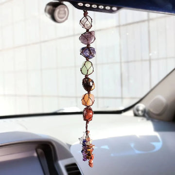 7 Chakras Crystal Hanging Ornament Car Pendant Handmade