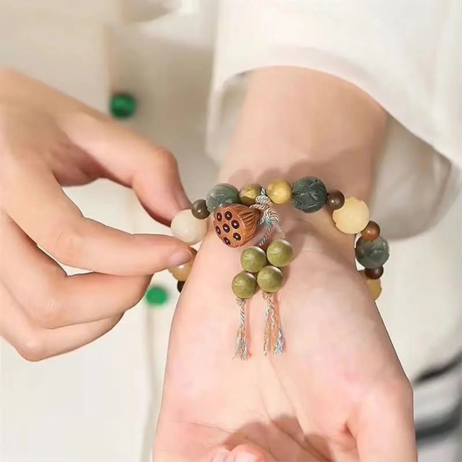 Elegant Handcrafted Lotus Bracelet for Good Luck by Tinkers