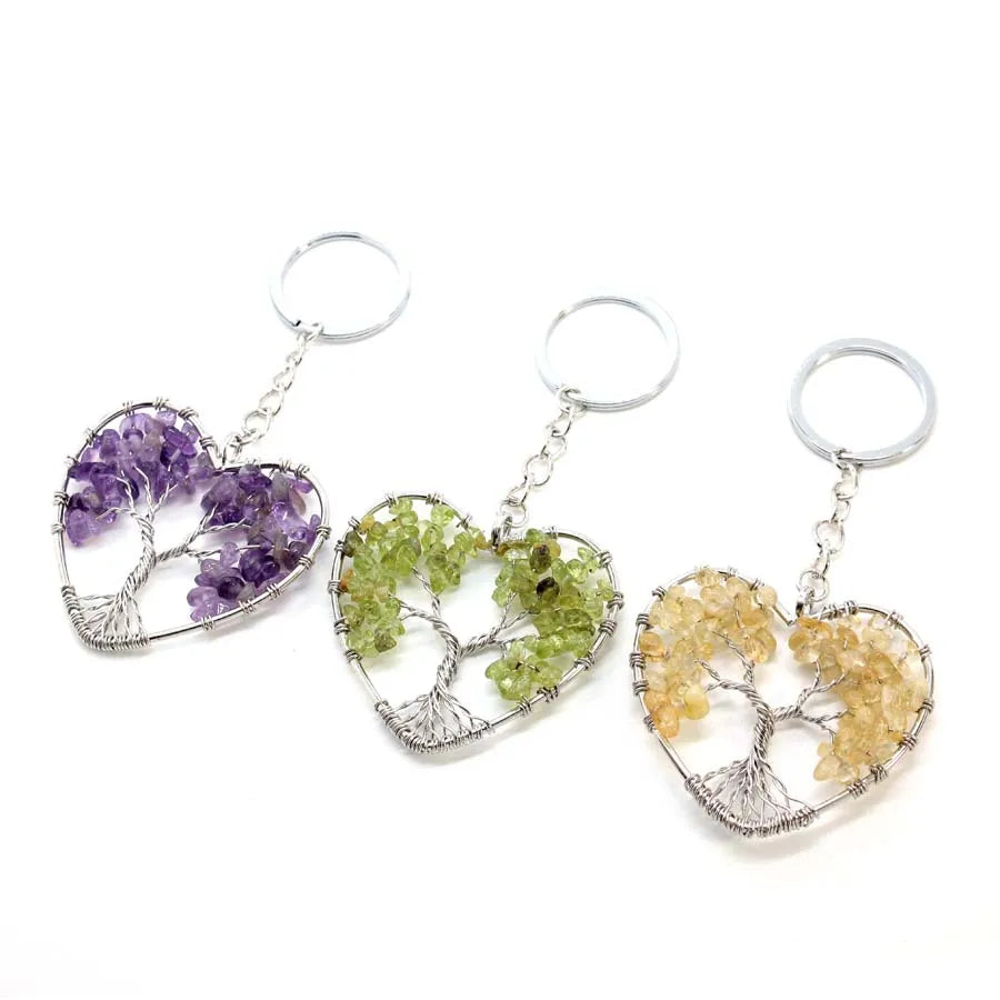 Crystal Chip Stone Keychain Handcrafted For Women Balance And Healing By Tinkers