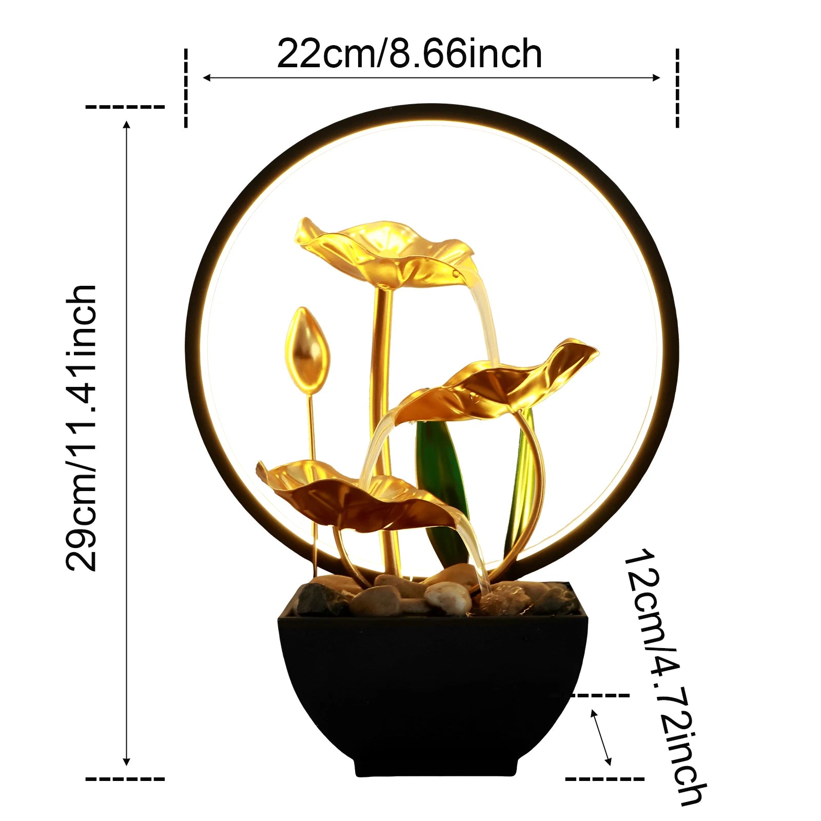 Tinkers Tabletop USB Powered Water Fountain With LED Ring Lights - Home & Garden > Decor > Fountains & Ponds > Fountains & Waterfalls > Fountains