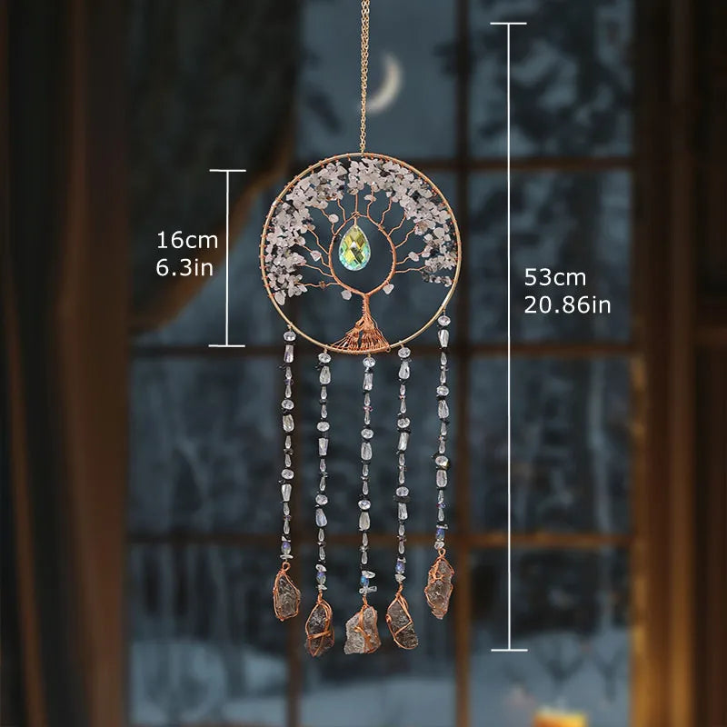 Rose Quartz Tree Of Life Suncatcher Love Gift For Women