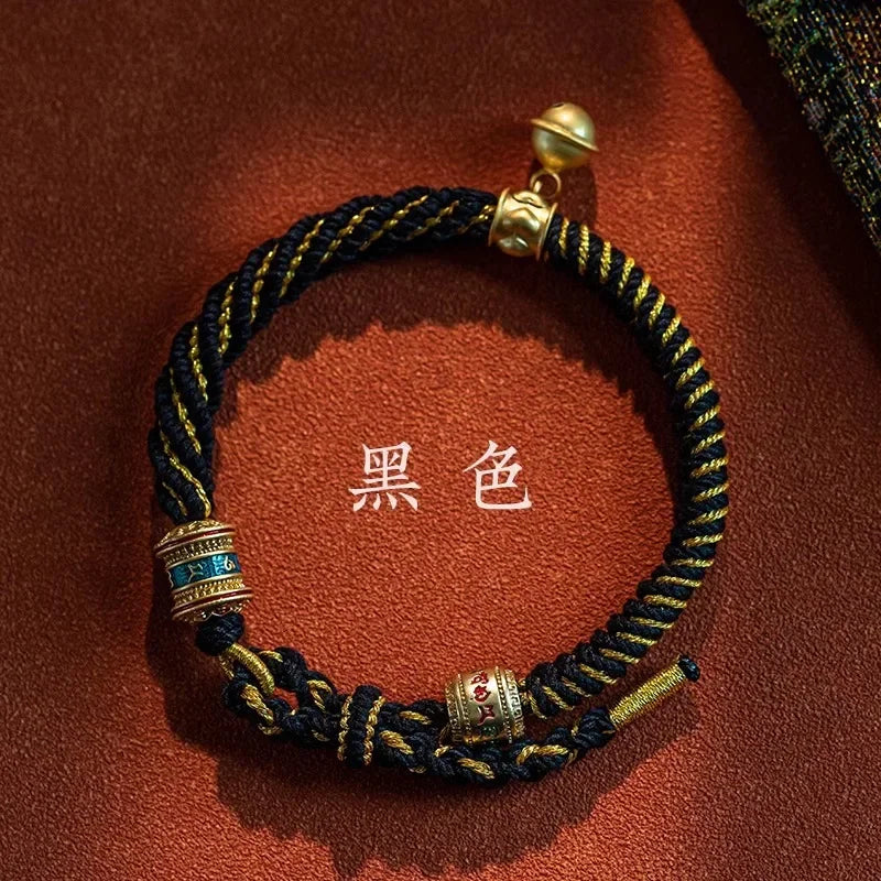 Om Mani Padme Hum Tibetan Rope Bracelet Red Thread Charm