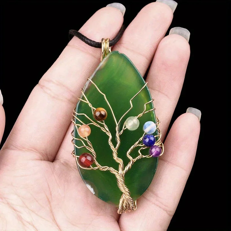 Agate Pendant Necklace By Tinkers Handcrafted Natural Stone Balance For Women
