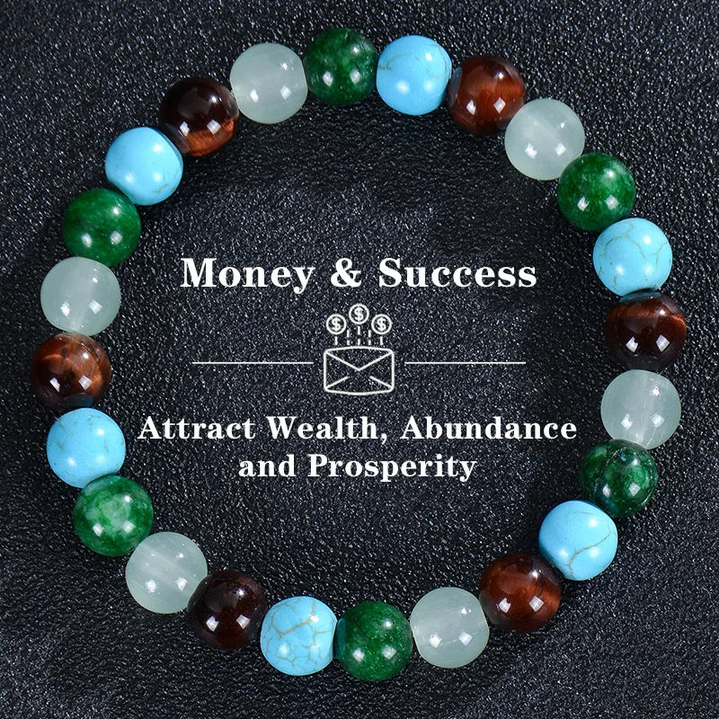 Natural Healing Crystal Bracelet Stone Beads Wealth Luck