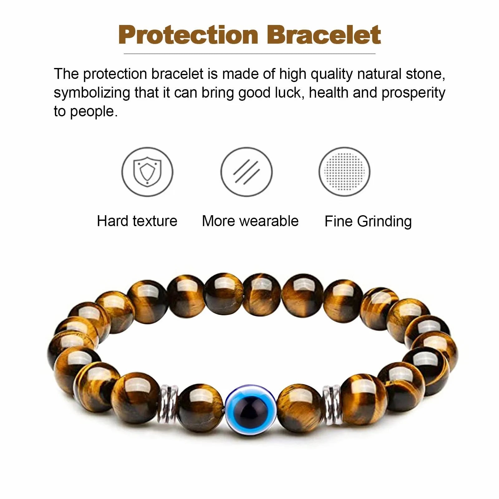 Tiger Eye Evil Eye Bracelet By Tinkers - Aura Protection