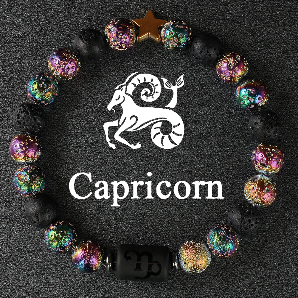 Natural Stone Zodiac Protection Bracelet For Men and Women