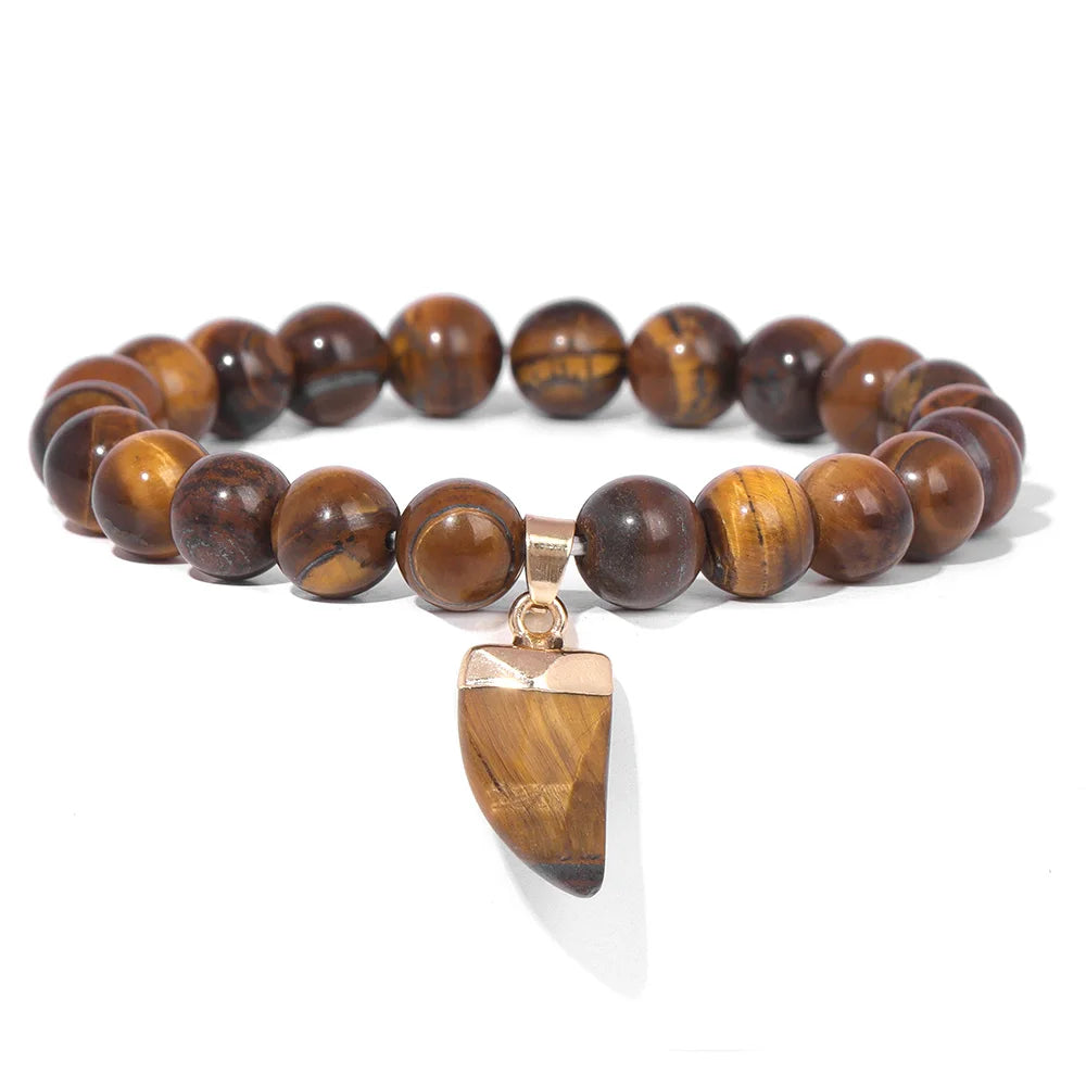 Unisex Natural Tiger Eye Bracelet for Healing Balance by Tinkers
