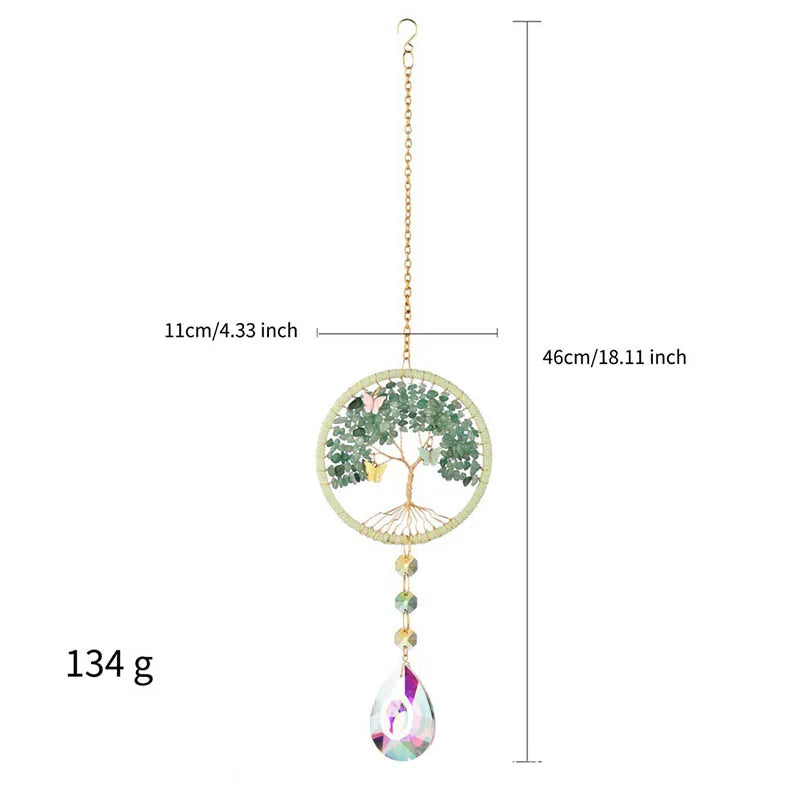 Tree of Life Natural Gemstone Pendant Protection for Women