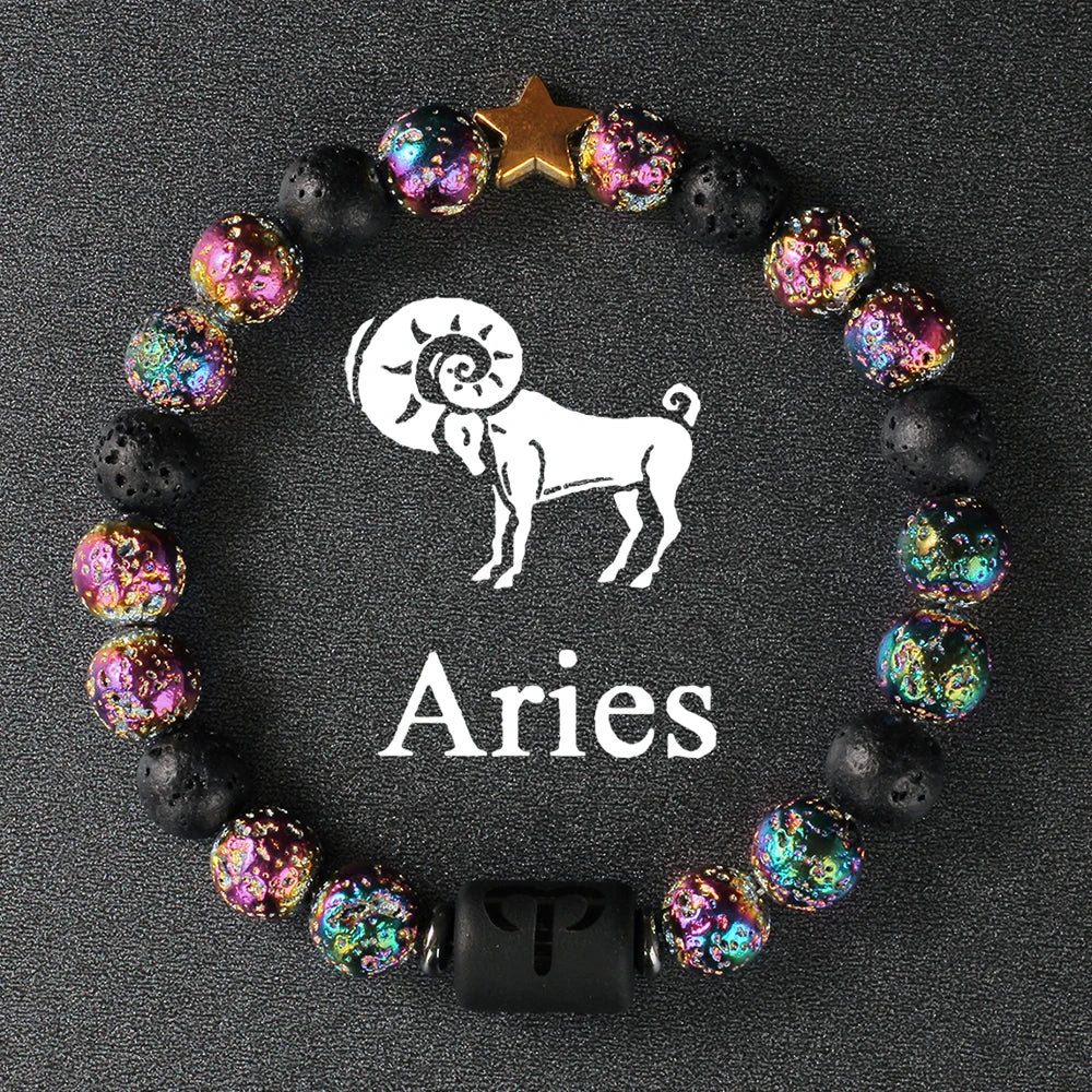 Natural Stone Zodiac Protection Bracelet For Men and Women