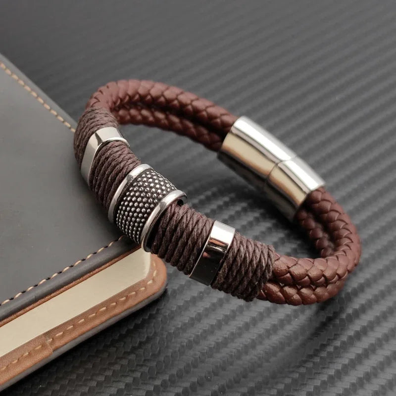 Tinkers Tinkers Vintage Multilayer Brown Leather Bracelet Elite - Apparel & Accessories > Jewelry > Bracelets