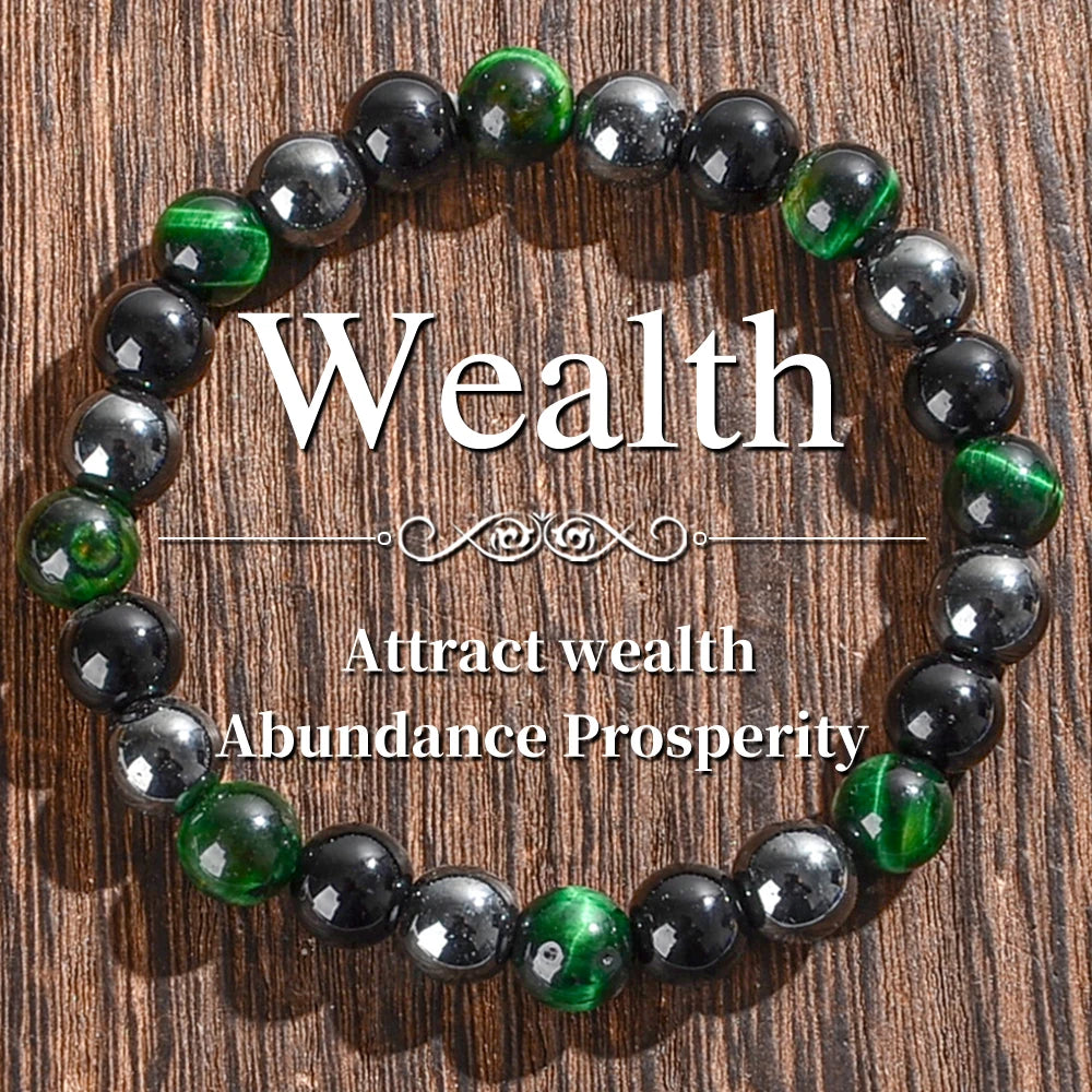 Natural Tiger Eye Amethyst Bracelet Protection For Women