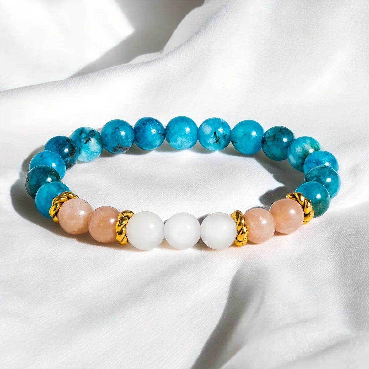 Blue Apatite Sunstone Bracelet By Tinkers - Balance