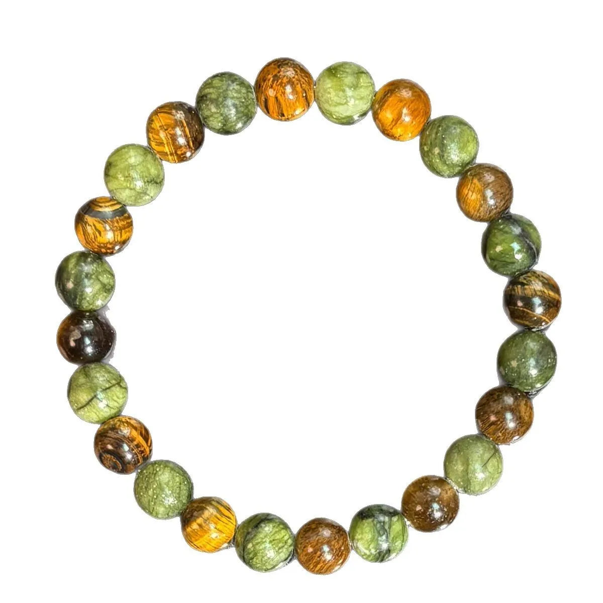 Natural Tiger Eye Bead Bracelet by Tinkers for Men and Women, Handcrafted for Wealth, Confidence, and Protection