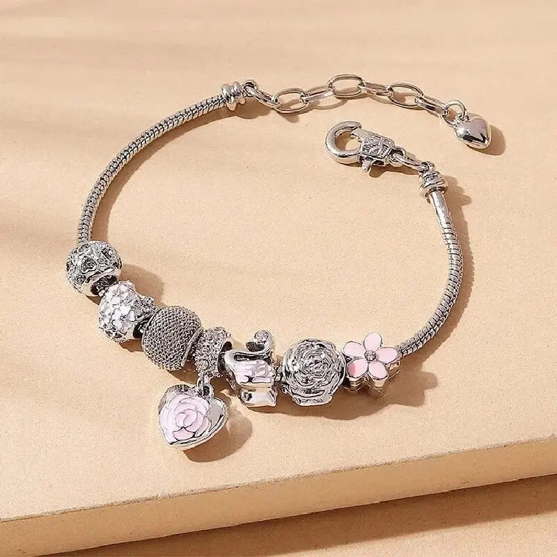Elegant Handcrafted Rose Quartz Bracelet for Women by Tinkers