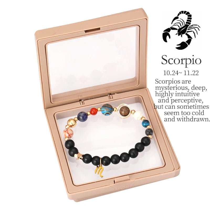 Tinkers Planet Bracelet Eight Planets Stones Zodiac Signs Gift -