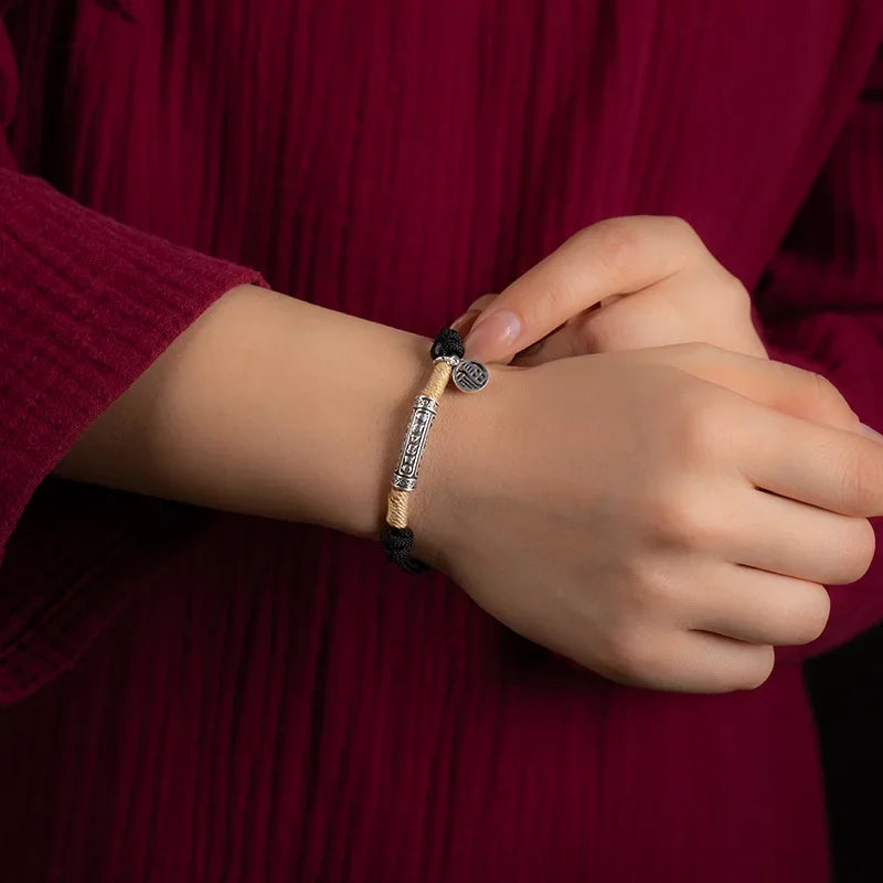 Hand Woven Adjustable Unisex Mantra Bracelet Tibetan Style