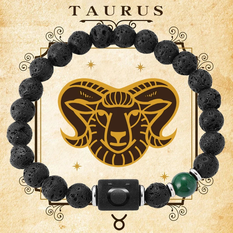 12 Zodiac Signs Natural Gemstone Bracelets For Friendship