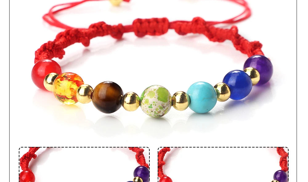 7 Chakra Gemstone Bracelet For Balance Unisex By Tinkers