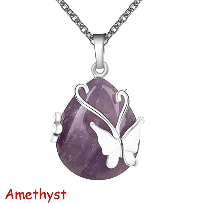 Elegant Handcrafted Natural Rose Quartz Amethyst Opalite Healing Pendant by Tinkers