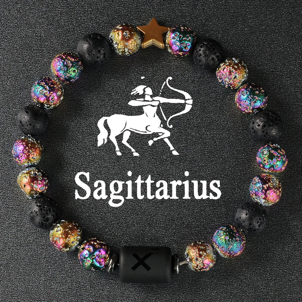 Natural Stone Zodiac Protection Bracelet For Men and Women