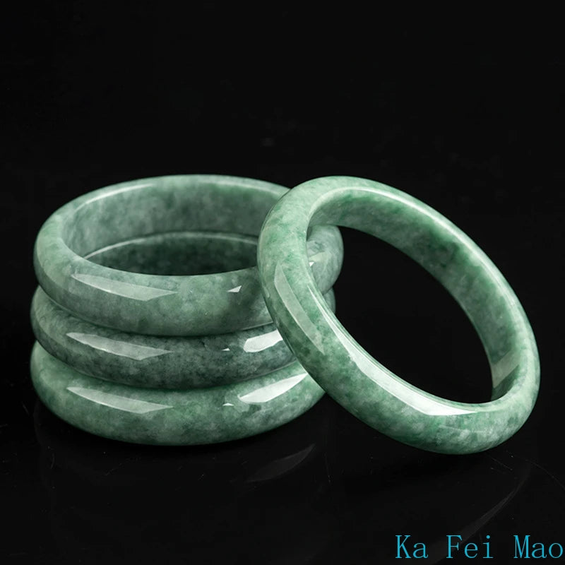 Tinkers Natural Jade Bean Green Bangle A Grade Ice Jadeite 54-62mm - Apparel & Accessories > Jewelry > Bracelets