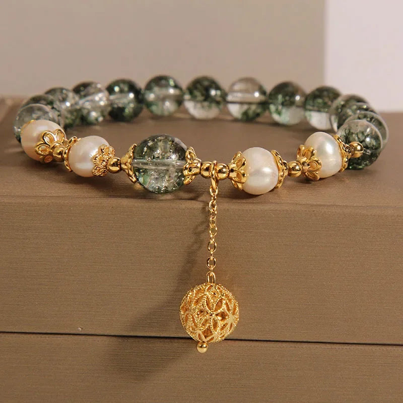 Handcrafted Healing Green Crystal Bracelet for Women by Tinkers