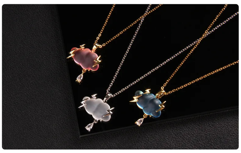 Handcrafted Natural Raindrop Gemstone Necklace for Women's Serenity by Tinkers