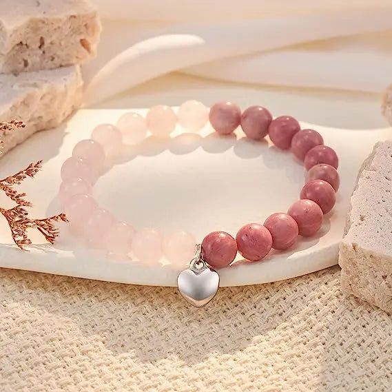 Tinkers Pink Zebra Bead Bracelet Crystal Stone Healing Mood Tracker - Apparel & Accessories > Jewelry > Bracelets