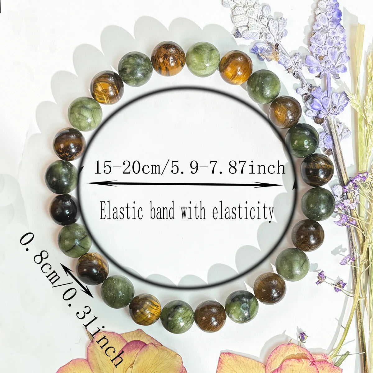 Natural Tiger Eye Bead Bracelet by Tinkers for Men and Women, Handcrafted for Wealth, Confidence, and Protection