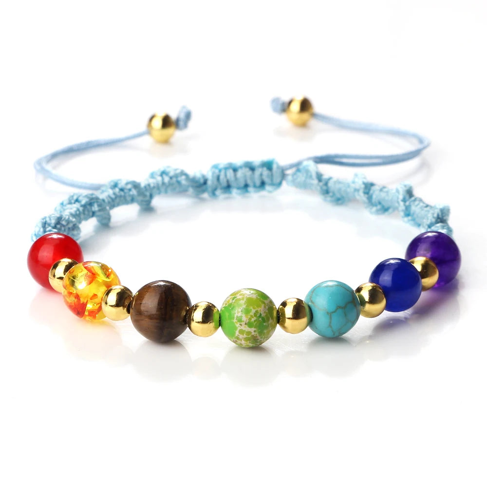 7 Chakra Gemstone Bracelet For Balance Unisex By Tinkers