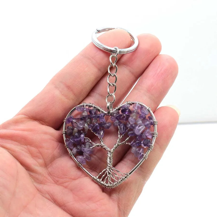 Crystal Chip Stone Keychain Handcrafted For Women Balance And Healing By Tinkers