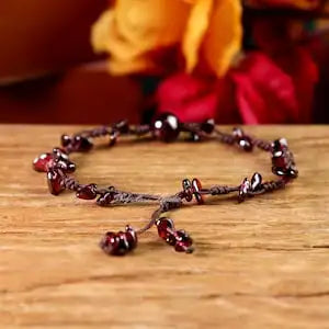 Tinkers Natural Garnet Bracelet With Beads Chakra Healing Gift - Apparel & Accessories > Jewelry > Bracelets