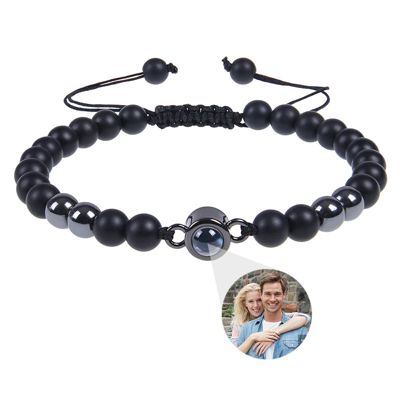 Schwarzes mattes Tigerauge-Fotoarmband von Tinkers Energy