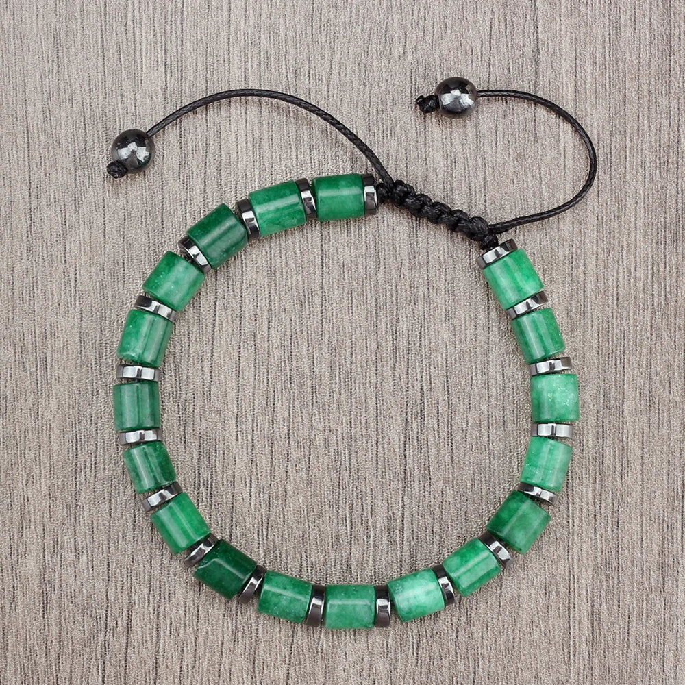 Tinkers Blue Cylinder Braided Bracelet Natural Stone Exclusive -