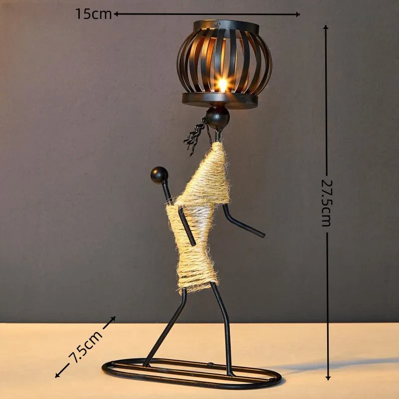 Tinkers Nordic Metal Candle Holder Abstract Character Candlestick - Uncategorized